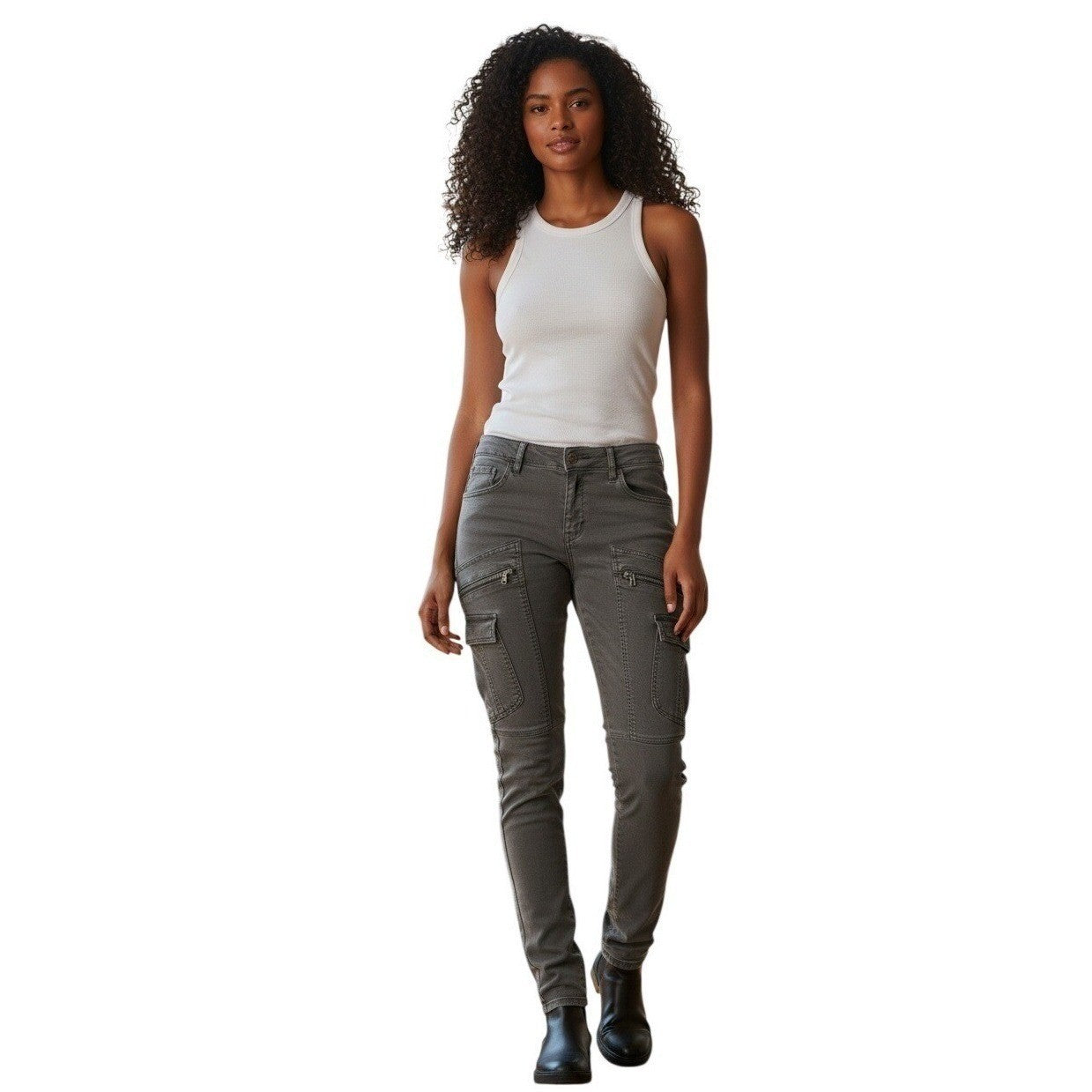 BLANKNYC Grey Cargo Pants Skinny Utility Biker Streetwear 27x28
