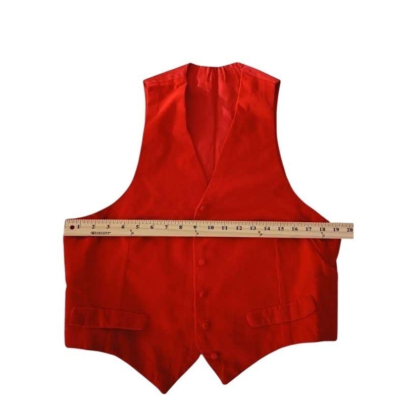 Y2K Red Velvet Button Front Statement Vest Sleeveless Top