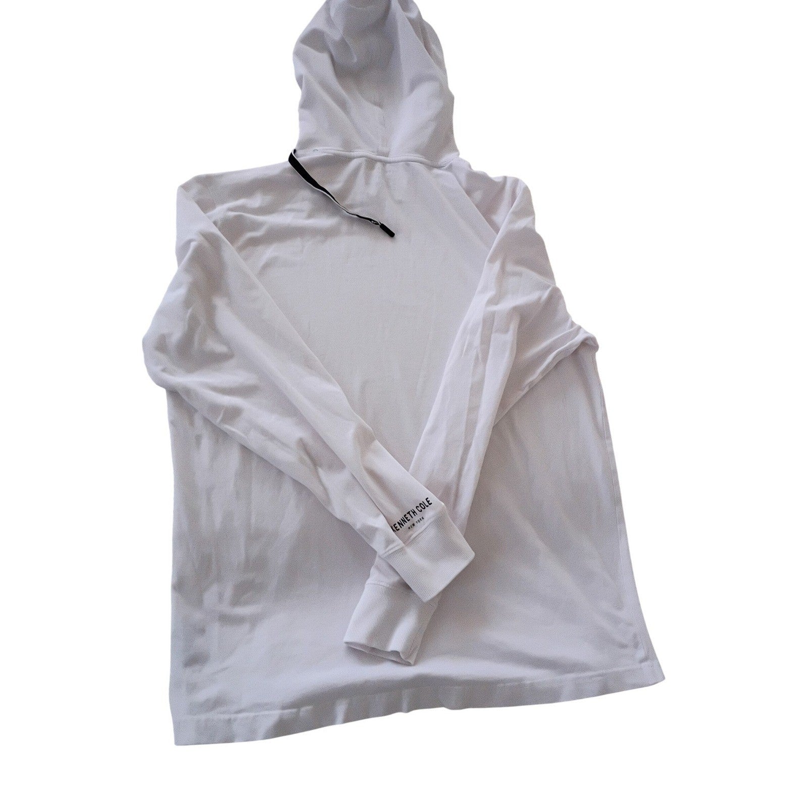 Kenneth Cole - NWOT White Long Sleeve Hoodie 98% Cotton Pocket Drawstring M