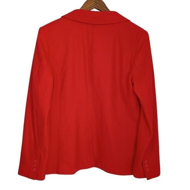 Chadwicks Red Wool Blend Blazer Single Button Career Office Classic 12