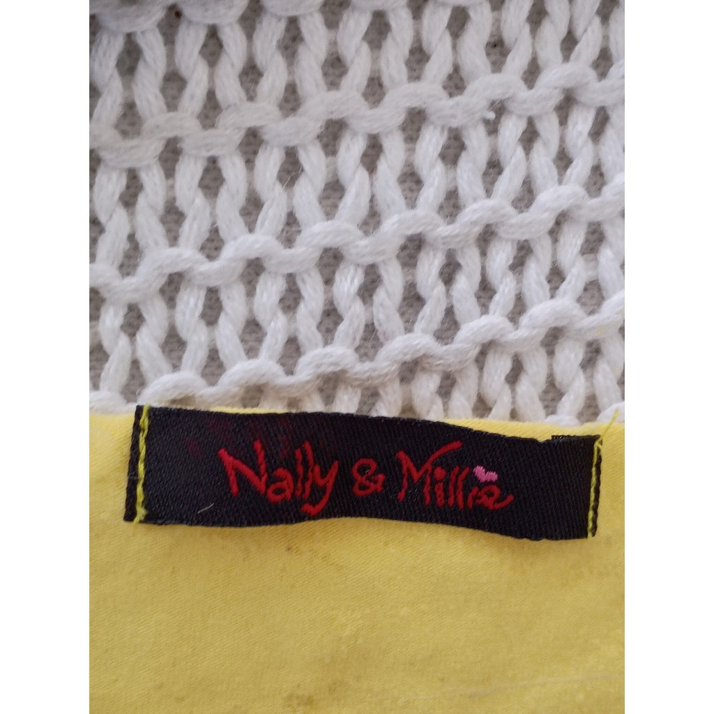 Nally & Millie Vibrant Yellow V-Neck Sleeveless Tank Top Raw Hem USA S M Boho