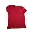 Madewell Red V-Neck T-Shirt Cotton Casual Tee Fits S NWOT
