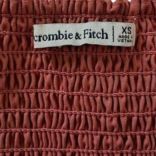 Abercrombie Coral Dot Smocked Fit Flare Mini Dress S Retro Polka Dot Sundress