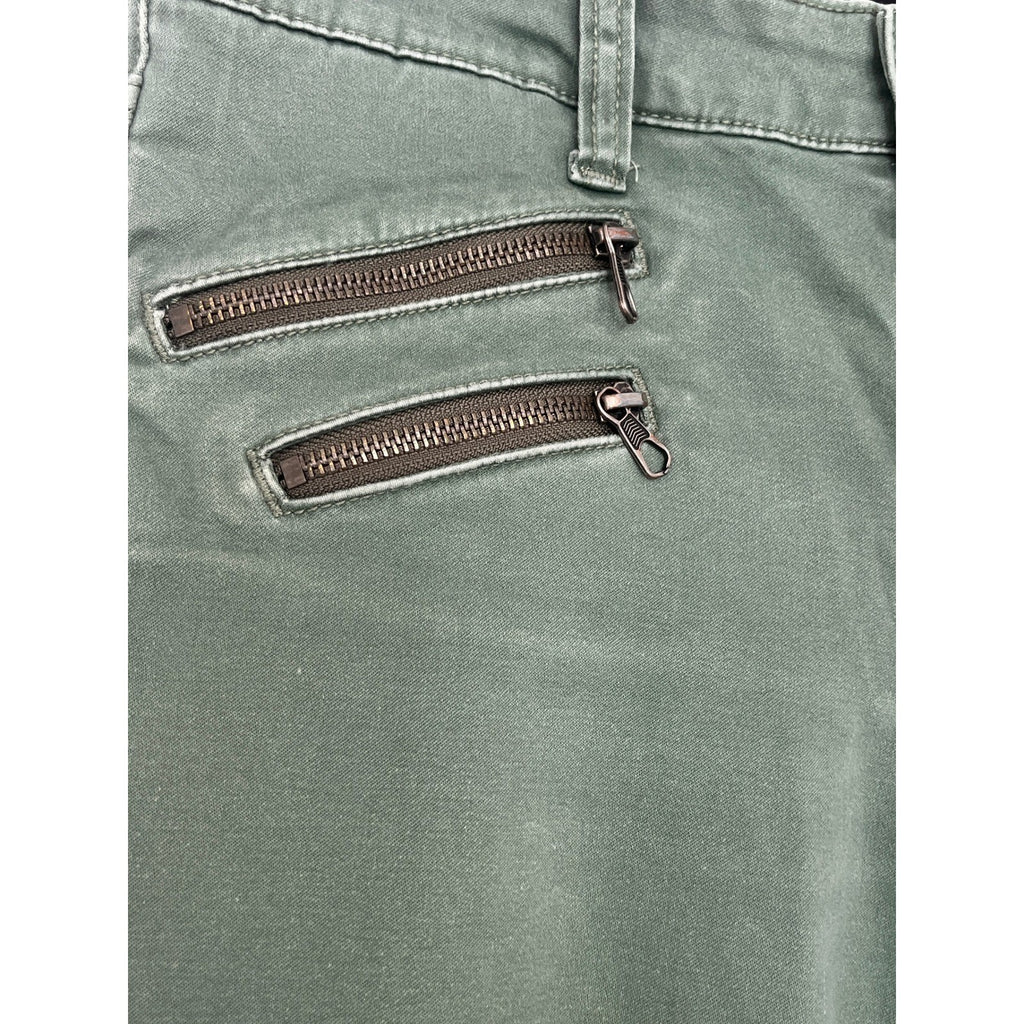Joe's Jeans Rocker Skinny Olive Green Zipper Detail Stretch 28x31