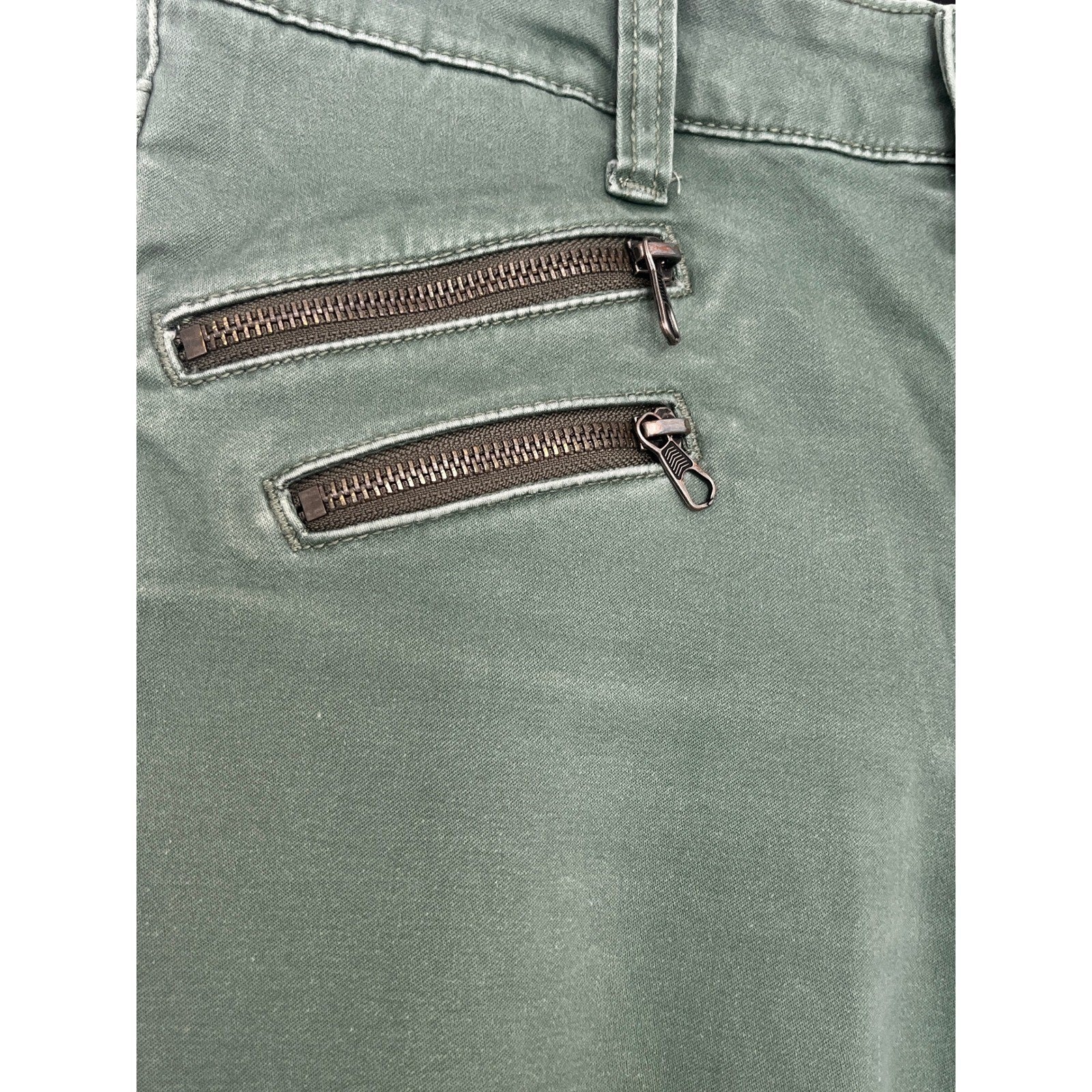 Joe's Jeans Rocker Skinny Olive Green Zipper Detail Stretch 28x31