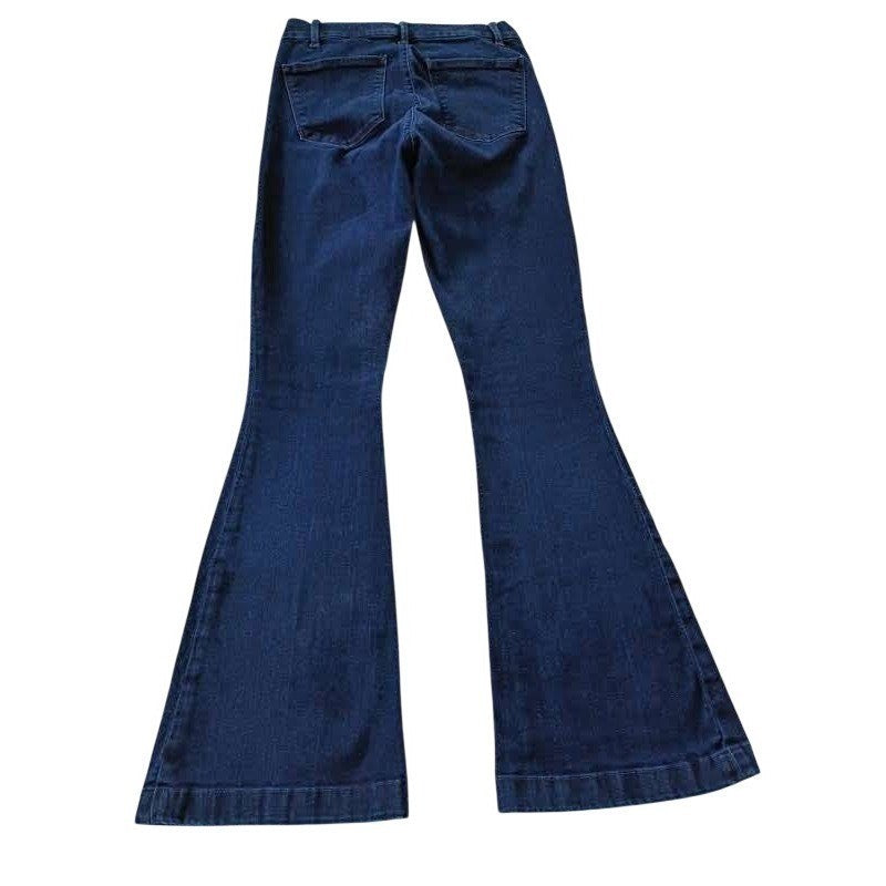 Gap 1969 High Rise Flare Jeans Dark Wash Denim Womens Blue Wide Leg 27x31