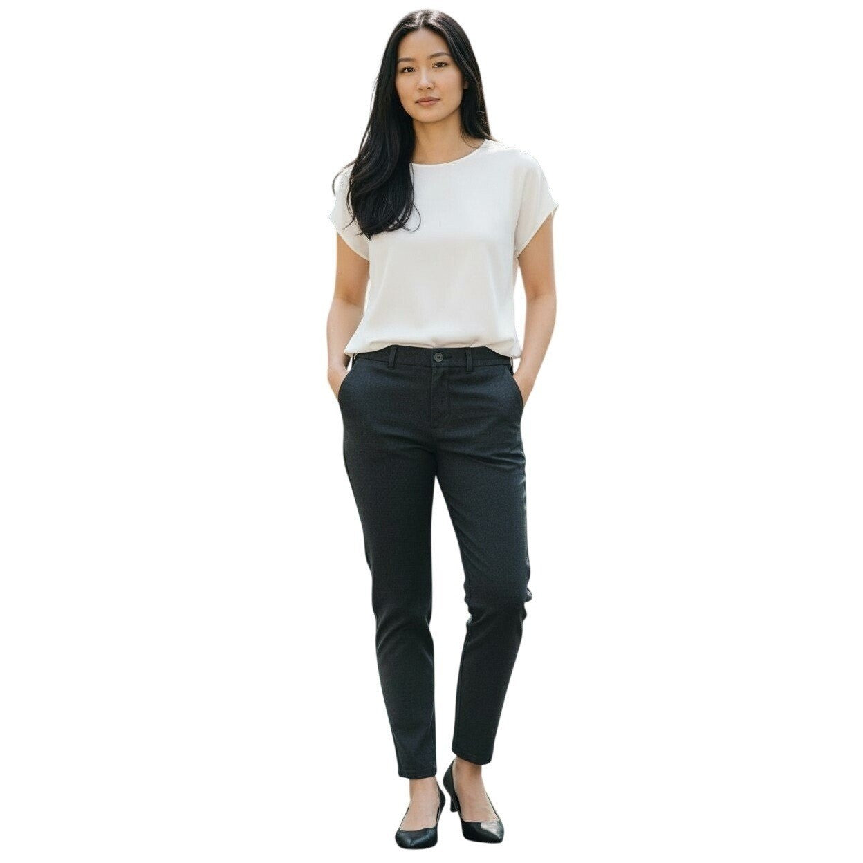 Banana Republic Sloan Black Pants Womens Fits 2 W26 Cotton Bld Tailored Career