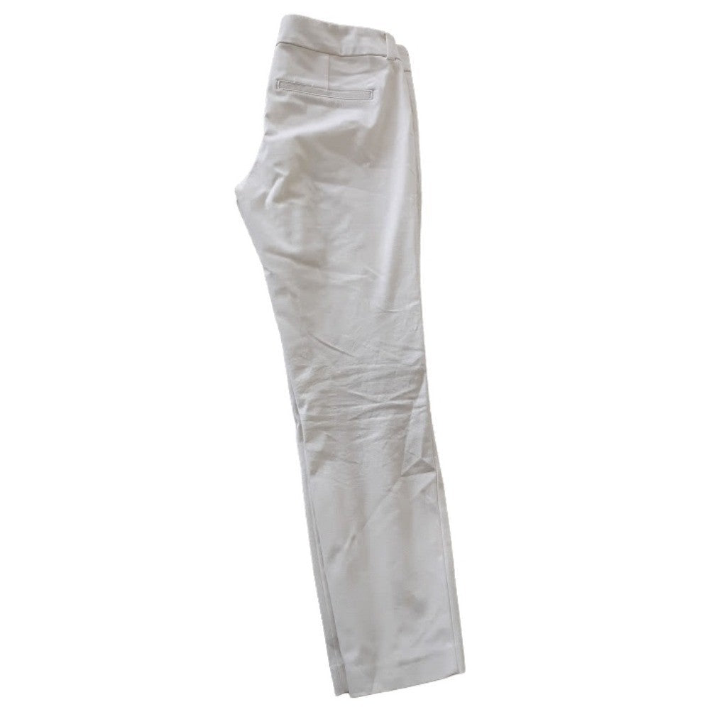 TALBOTS White Stretch Straight Leg Ankle Pants 10 30x27 Retro-Chic