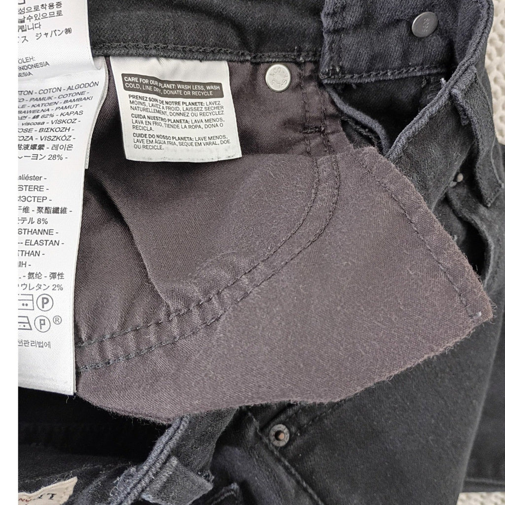 LEVI'S 721 High Rise Skinny Black Jeans 27x29 NWOT Distressed Cotton Viscose