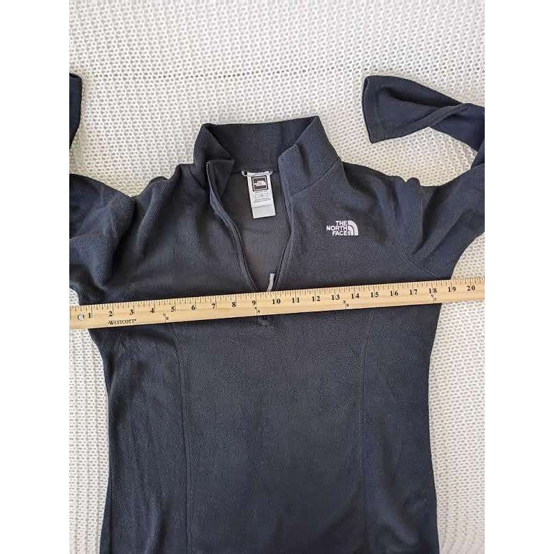 The North Face Gray 1/4 Zip Fleece Pullover Girls L G Fits Women Small PTP 19"
