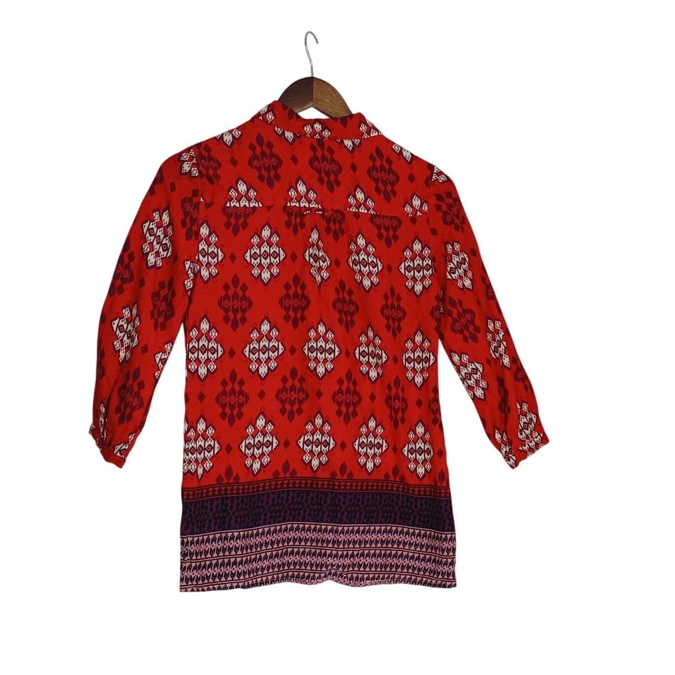 Maeve Anthropologie Boto Red Ikat Geometric Print Tunic Top Fits S Peasant $118