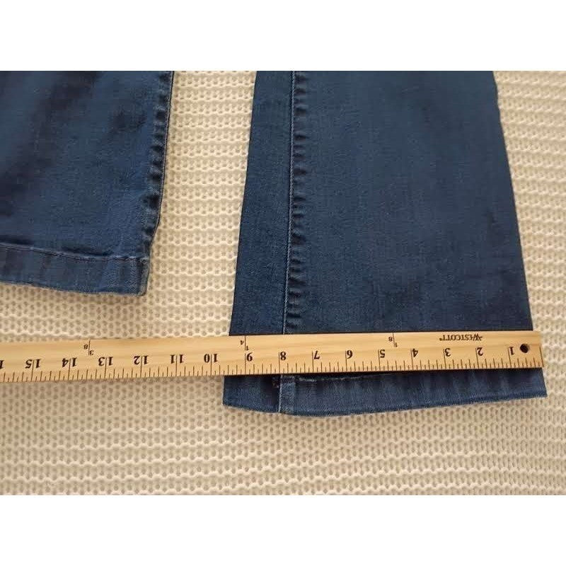 GAP 1969 High Rise Bootcut Flare Clean Dark Indigo Jeans 27x33 Stretch Denim