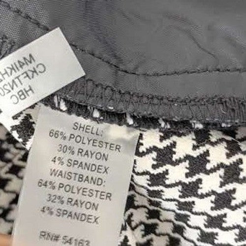 Calvin Klein Houndstooth Pants Black White Slim Fit 4 W30 x 28.5 Dress Trousser