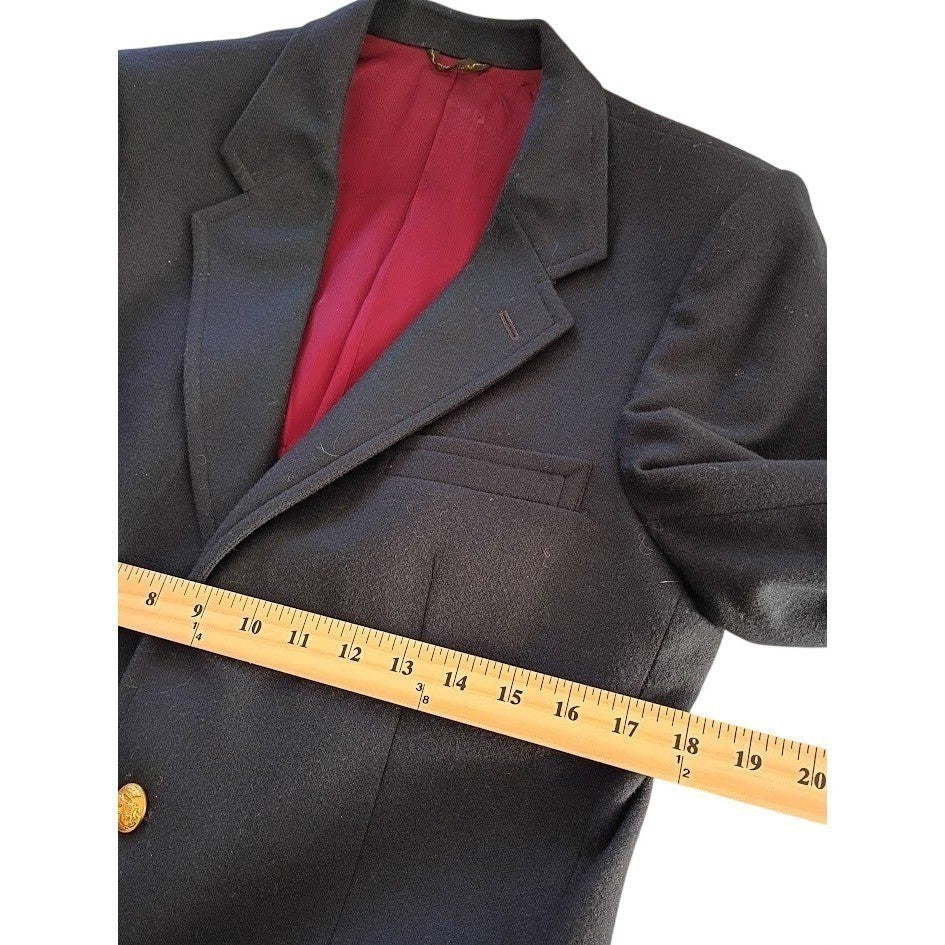 Pietro Rossi Bob Kohn LA Navy Wool Blazer Gold Buttons Classic Preppy L