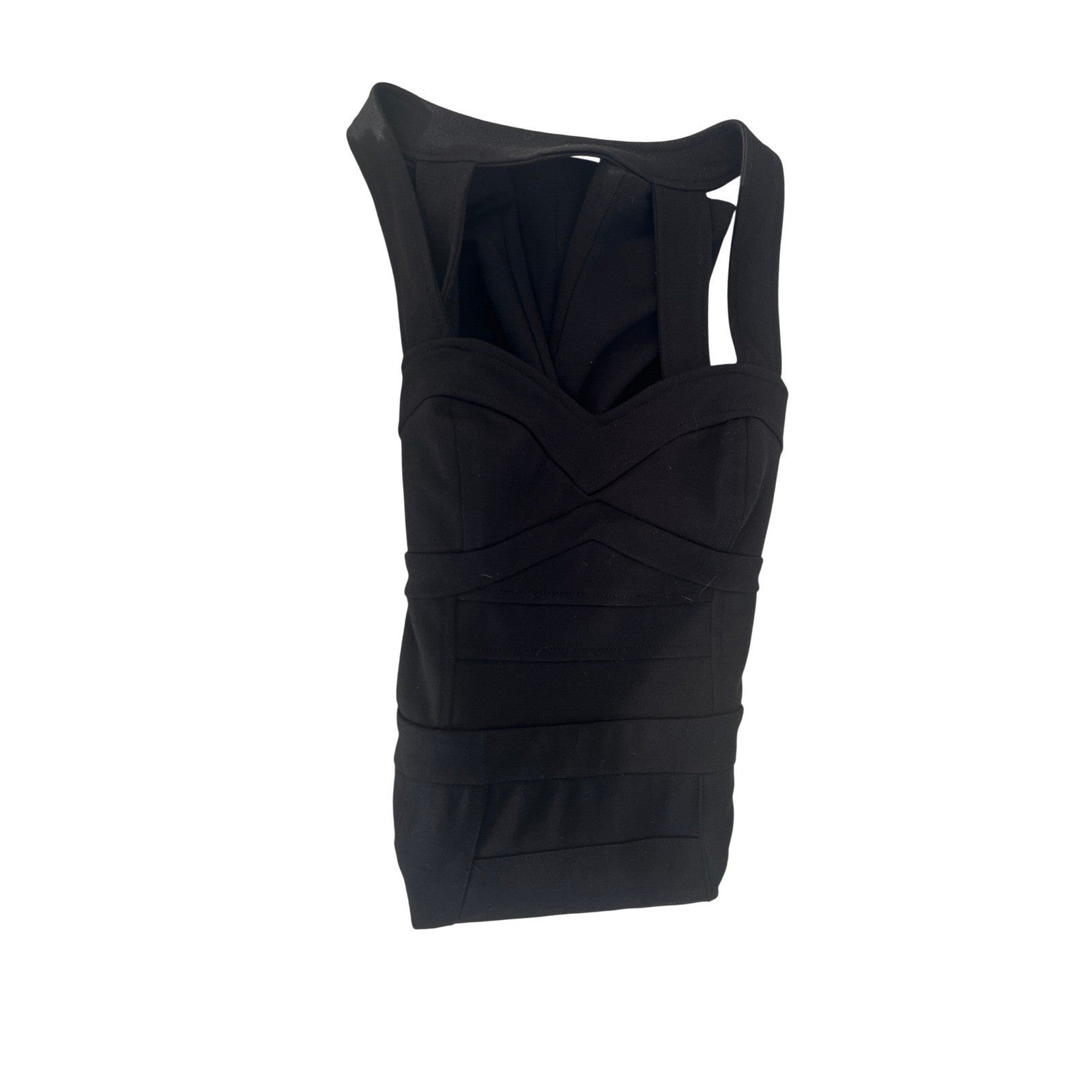 ICE Black Bodycon Dress Cutout Back Gold Zipper Sleeveless Cocktail S Elegant