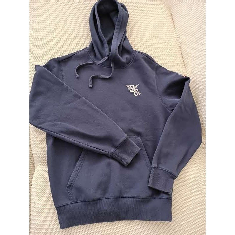Sport-Tek Navy Pullover Hoodie American Flag Patch Embroidered Logo NWOT Size L