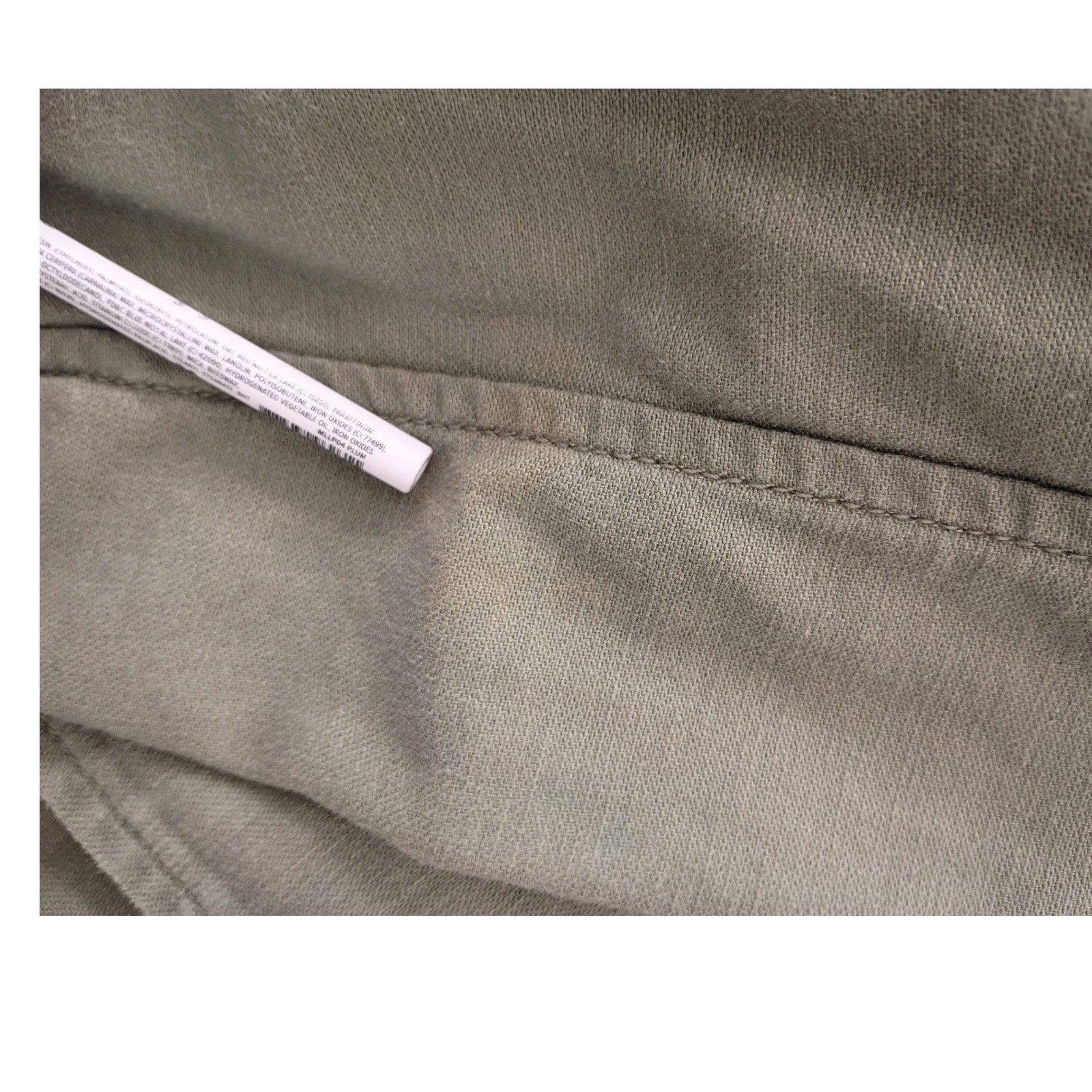 GAP Olive Green Utility Jacket Embellished Pocket Button Down Size M 100% Cotton