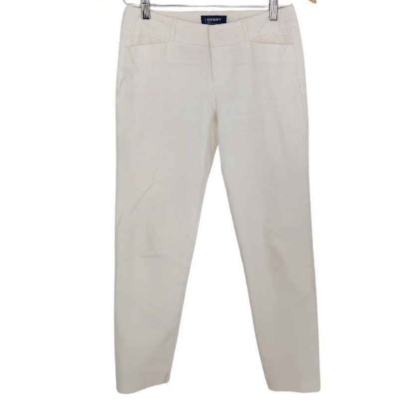 TALBOTS White Stretch Straight Leg Ankle Pants 10 30x27 Retro-Chic