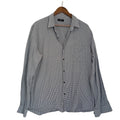 Theory Gingham Check Shirt Blue White Long Sleeve Refined Classic XL