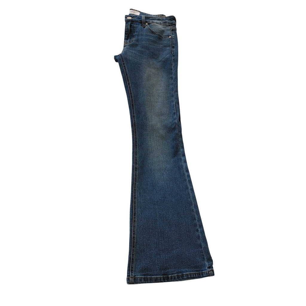 RISE SUPPLY CO. Blue Wash Flare Jeans 27x30 High Rise Bootcut Trendy Denim