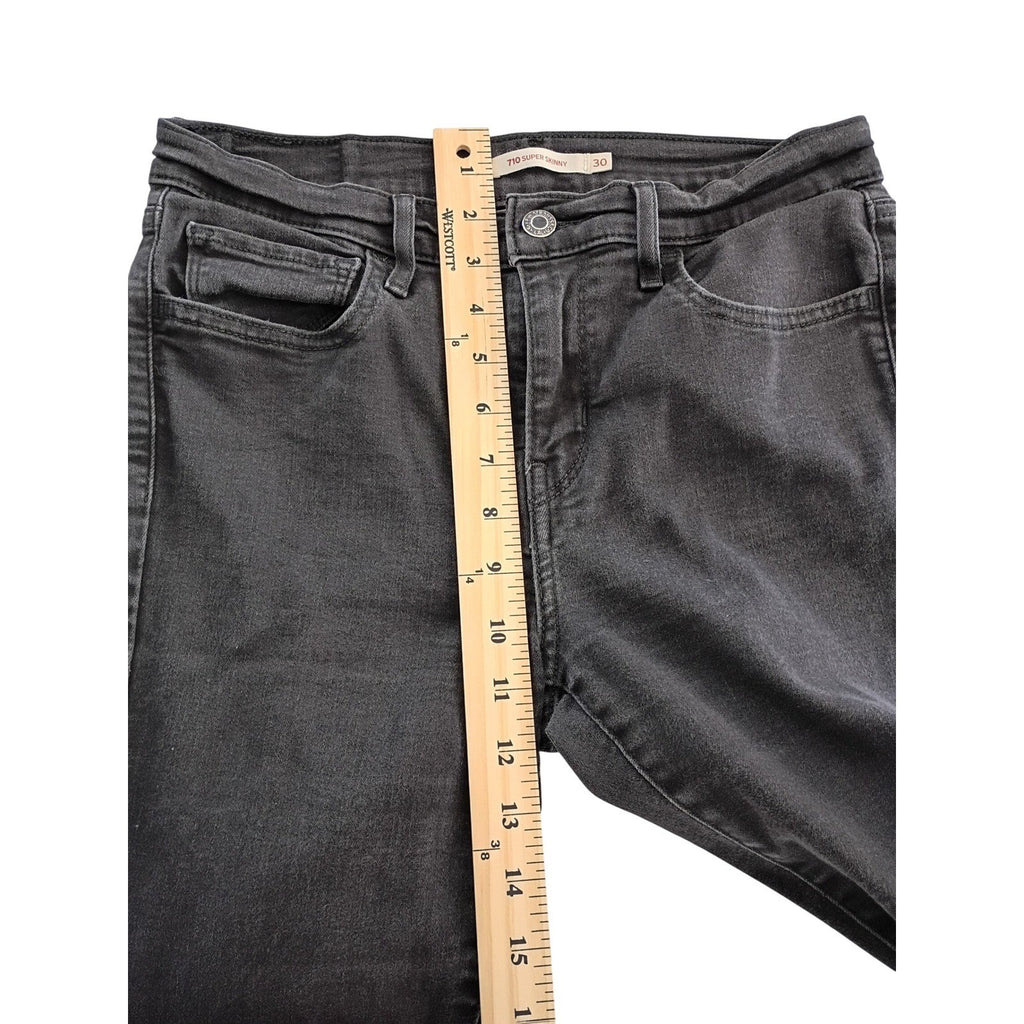 Levi Strauss 710 Super Skinny Black Jeans Women's Size 30