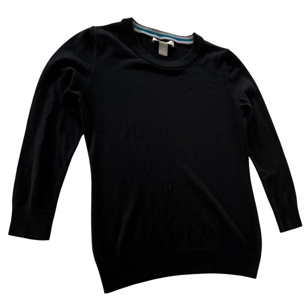 Banana Republic Black Silk Blend Crewneck Sweater Fits S Lightweight Versatile