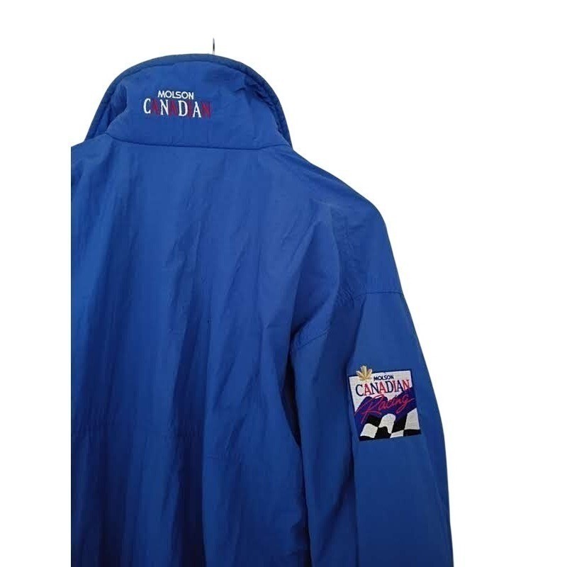 Vintage Molson Canadian Racing Jacket Blue Windbreaker Beer Promo Mens XL