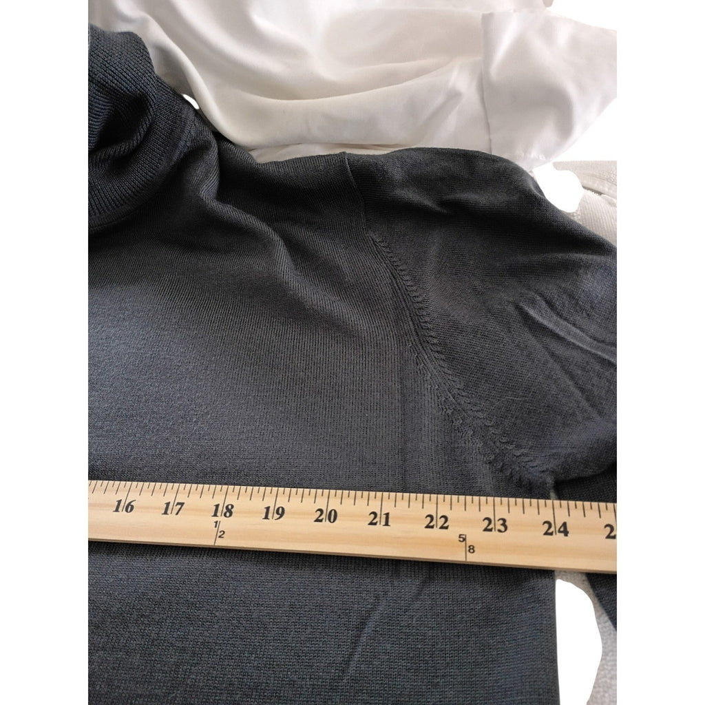 Banana Republic Extra Fine Italian Merino Wool Turtleneck Sweater Men XL Dk Grey