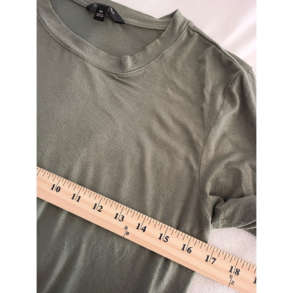 Banana Republic Olive Green Long Sleeve Crew Neck Modal Blend Top Size M