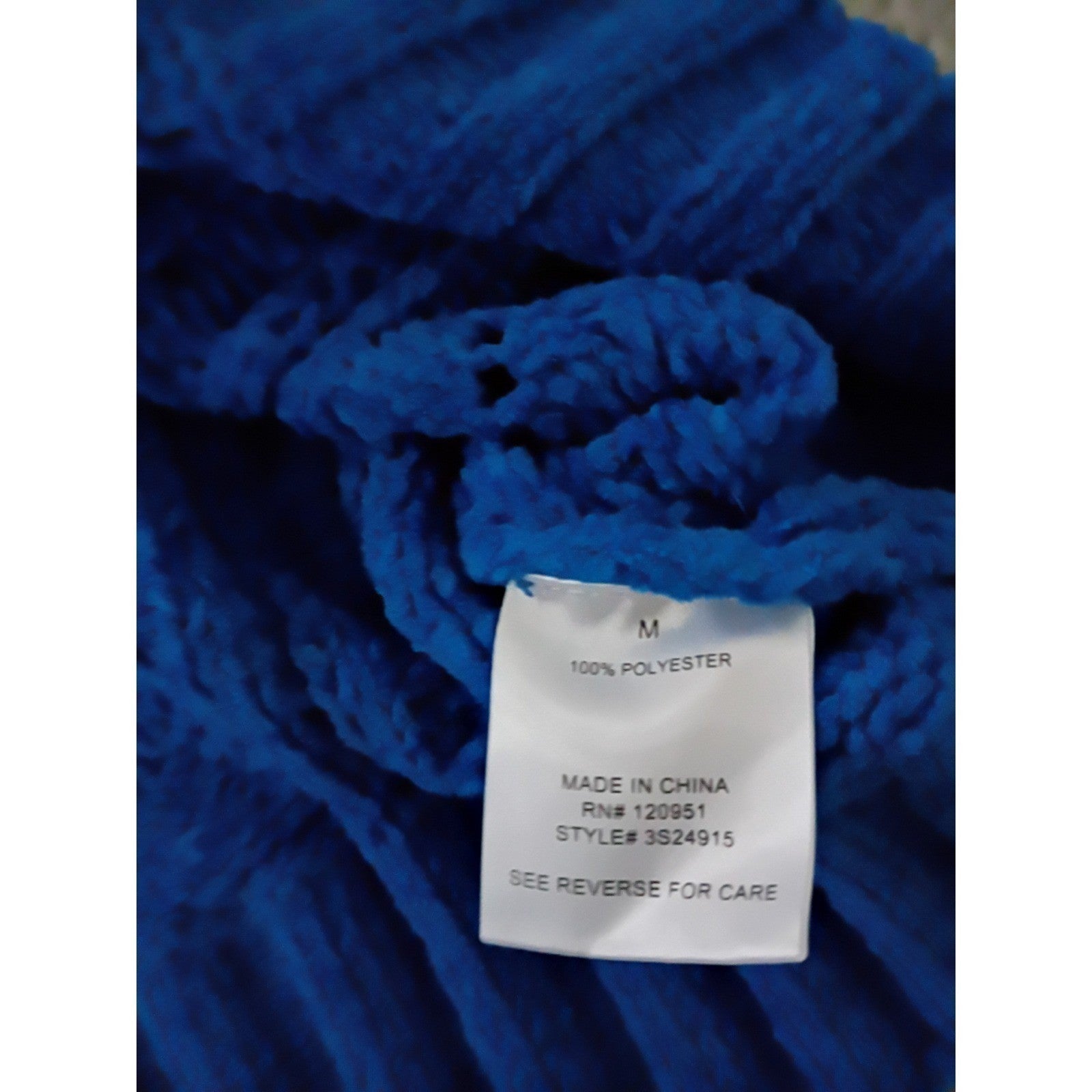 Pink Rose NWT Vibrant Stylish Cropped Knit Sweater Blue Cable Texture M