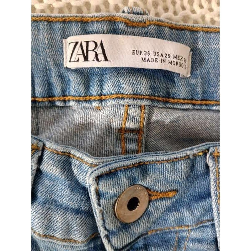 Zara Vintage Fade Slim Straight Jeans Mens 26x27 Distressed Denim