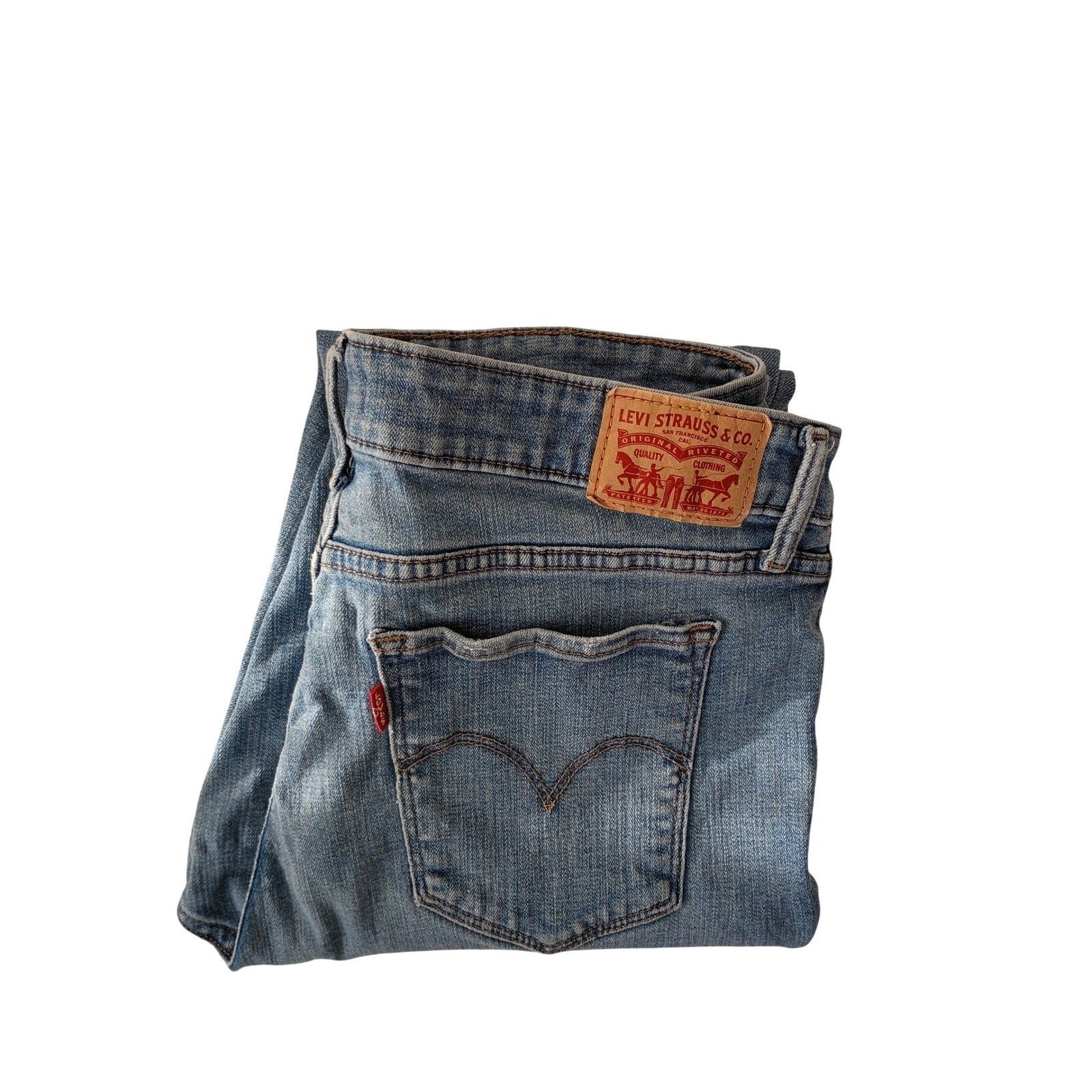 LEVI STRAUSS Classic 711 Skinny Jeans Distressed Blue Denim 30x29