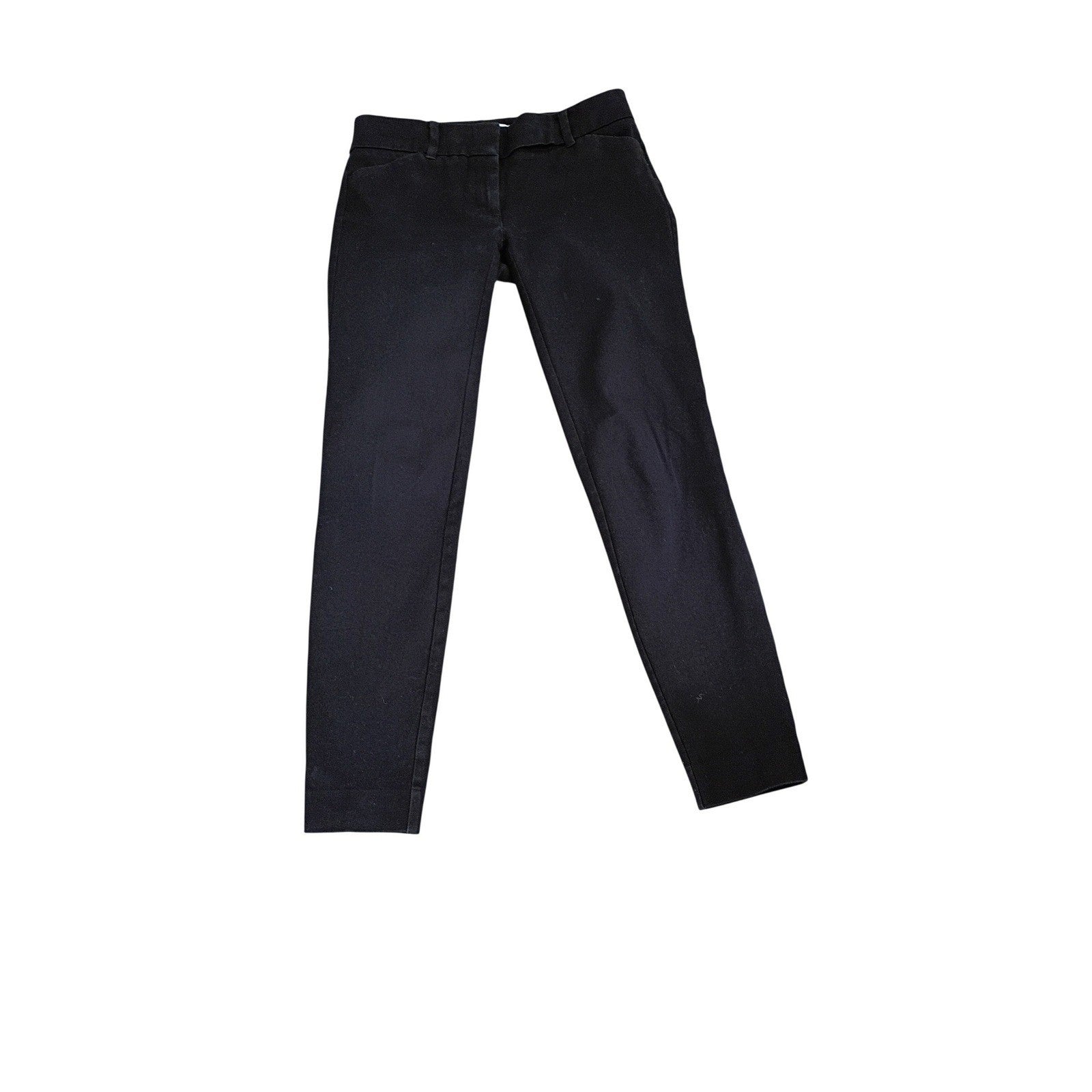New York & Company Black Ankle Pants Slim Fit Career Trousers Stretch 0 Waist 26