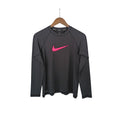 Nike Swim Rash Guard Top Youth M Women S Gray Pink Swoosh Lg Sleeve Dri Fit LS