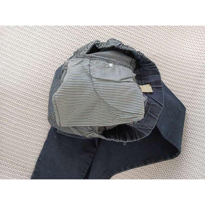 CHE DA LANG Relaxed Denim Drawstring Waist L 100% Cotton Tapered Dark Wash Moto