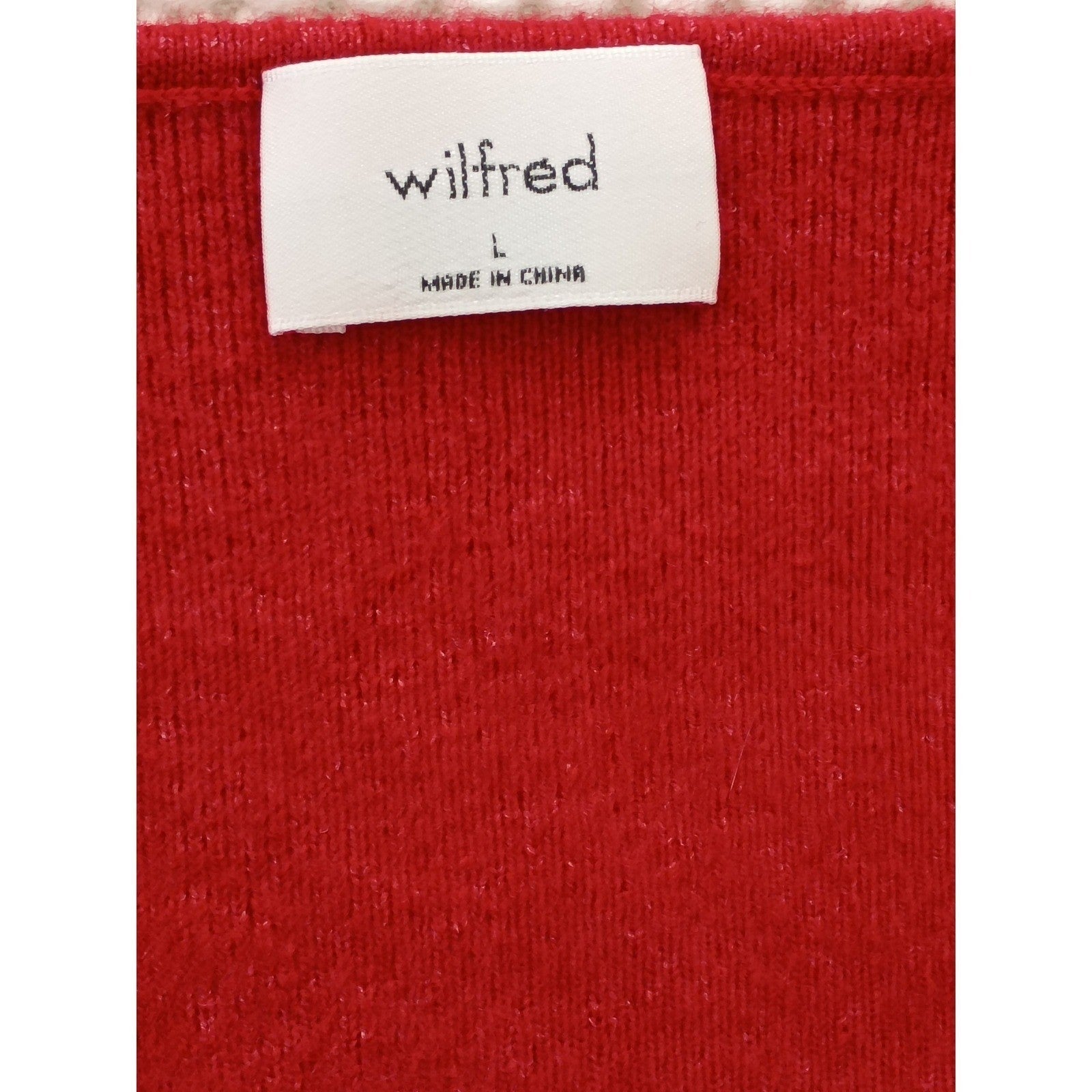 Wilfred Aritzia Red Wool Cashmere Sweetheart Bustier Sweater Fits S XS Balletcor