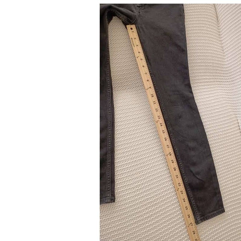 Hollister Mid Rise Super Skinny Jeans Black Stretch Womens 1S 25x28