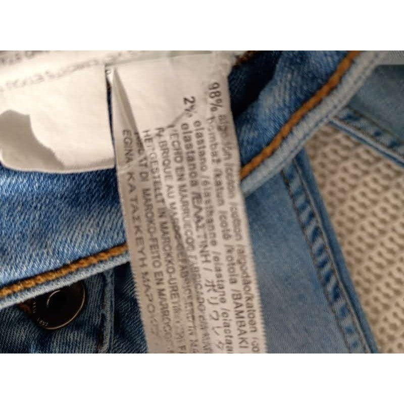 Zara Vintage Fade Slim Straight Jeans Mens 26x27 Distressed Denim