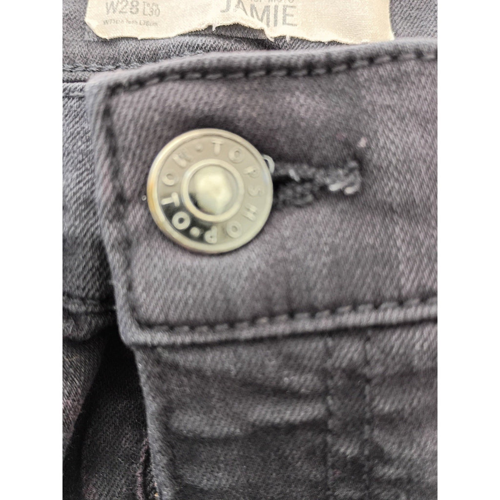 Topshop Moto Jamie High Rise Ankle Grazer Jeans 28x26 Charcoal Gray Skinny