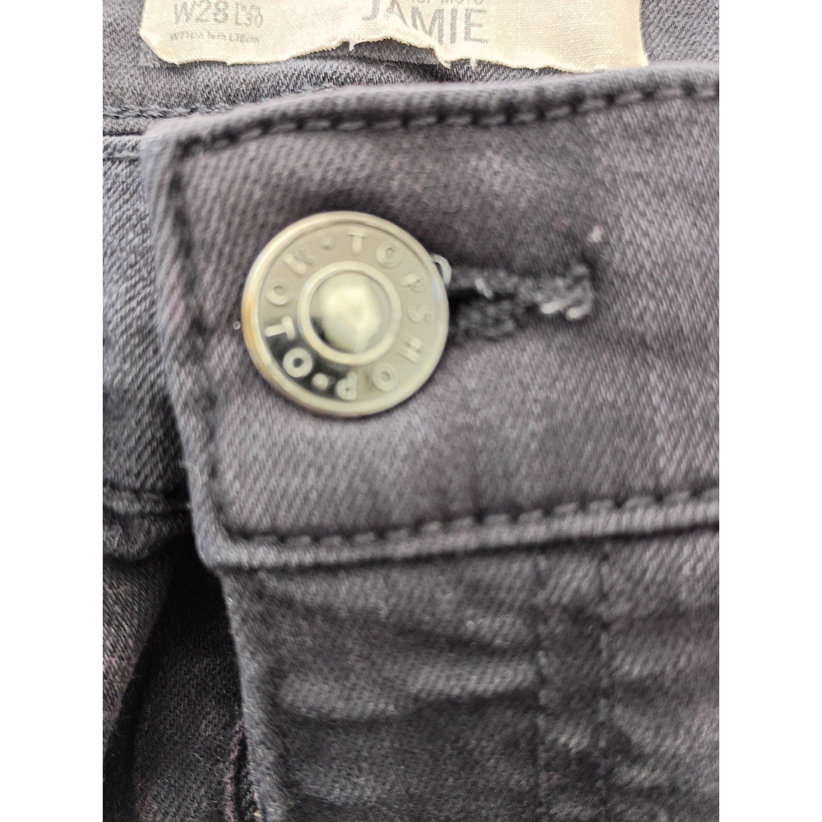 Topshop Moto Jamie High Rise Ankle Grazer Jeans 28x26 Charcoal Gray Skinny