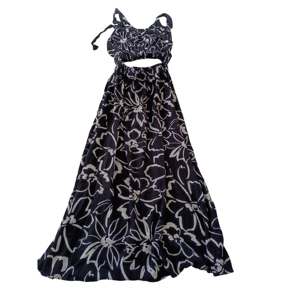ASOS DESIGN Tall Black White Floral Cutout Maxi Dress Fits S Slveless Summer