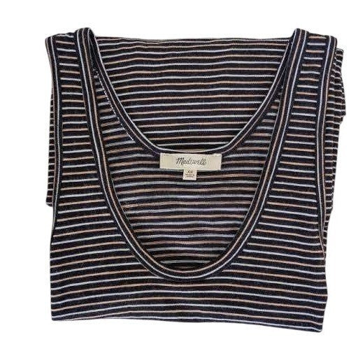 Madewell Striped Tank Dress Fits S Black White Sleeveless Casual Everyday