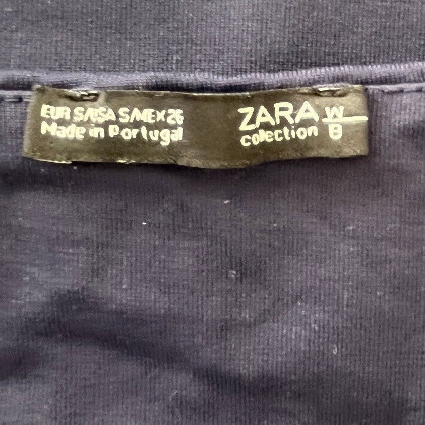 ZARA Collection Navy Blue Sleeveless Tank Top Made in Portugal