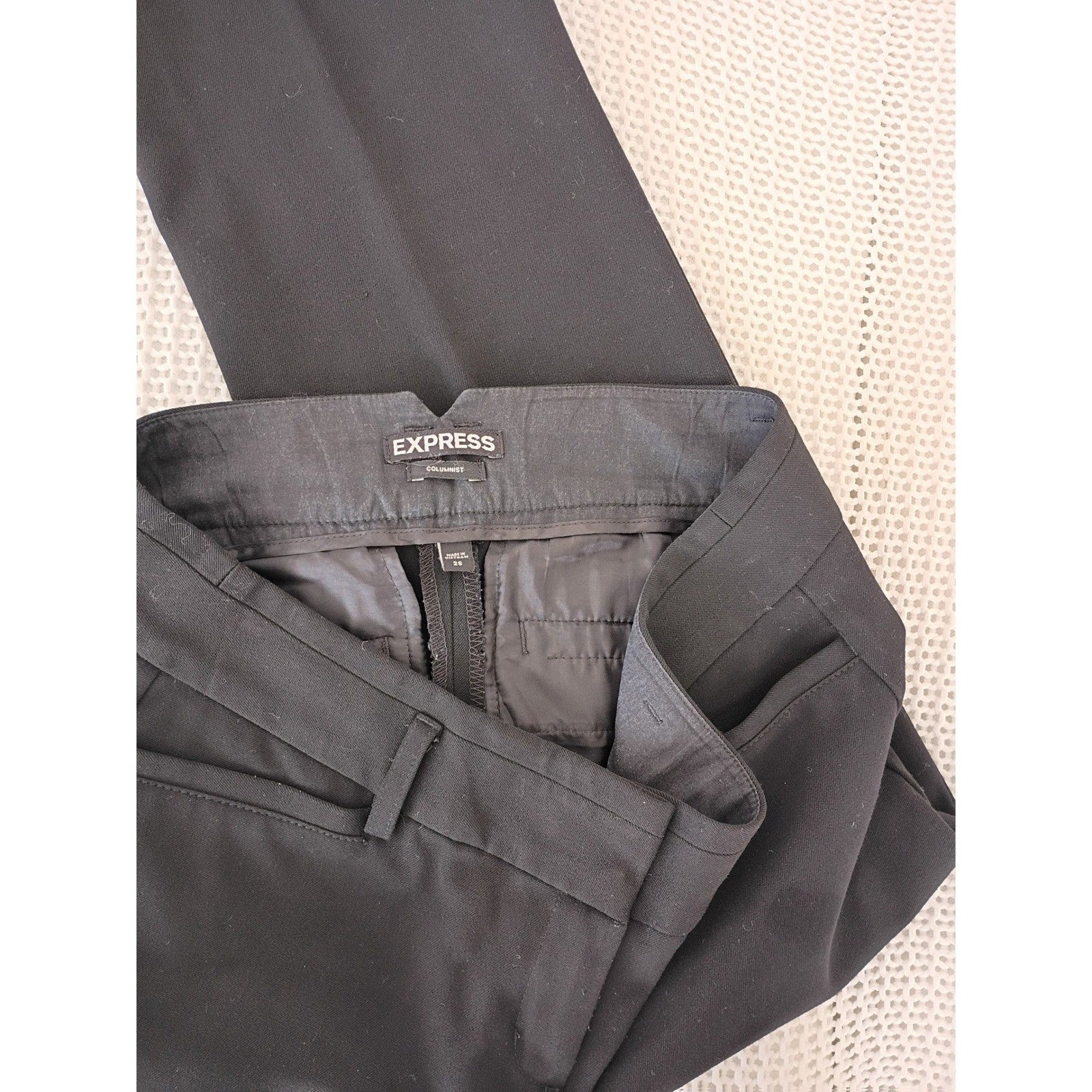 EXPRESS Columnist Elegant Bootcut Dress Pants Black Womens 2S 27x30 Work