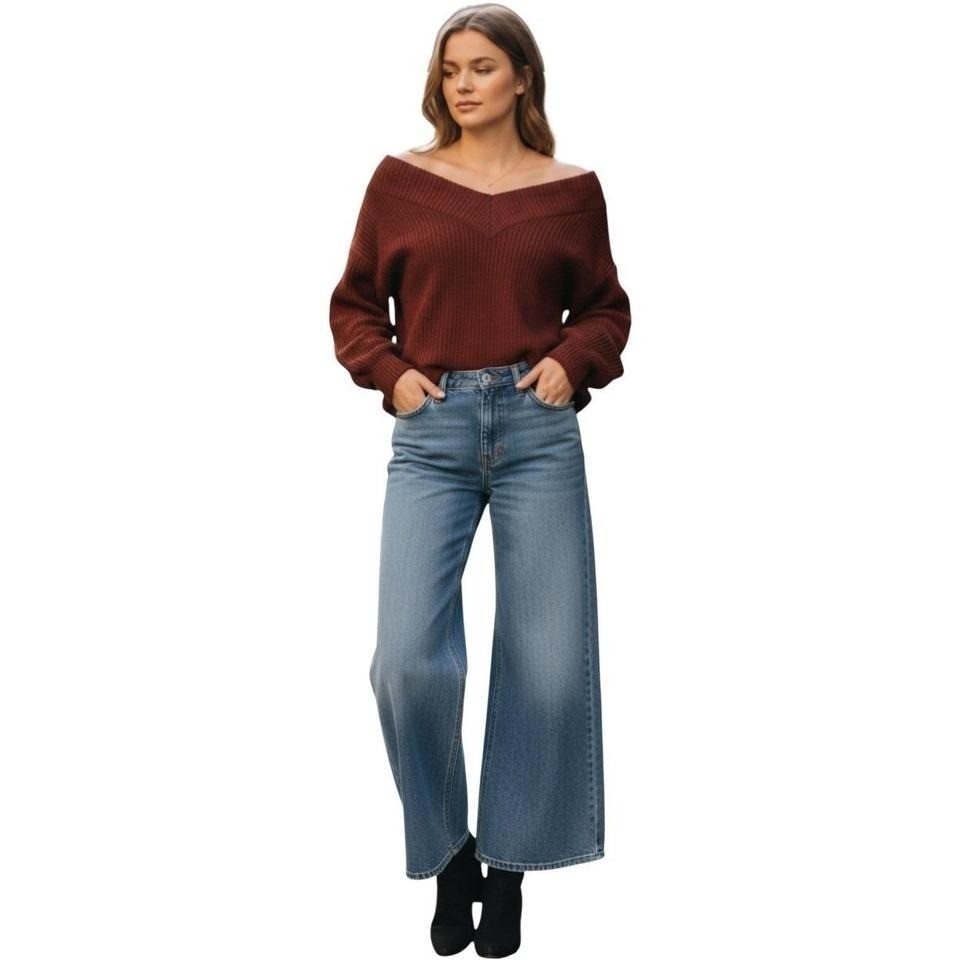 Old Navy Womens High Rise Wow Wide Leg Jeans Light Wash Blue Size 6 Short
