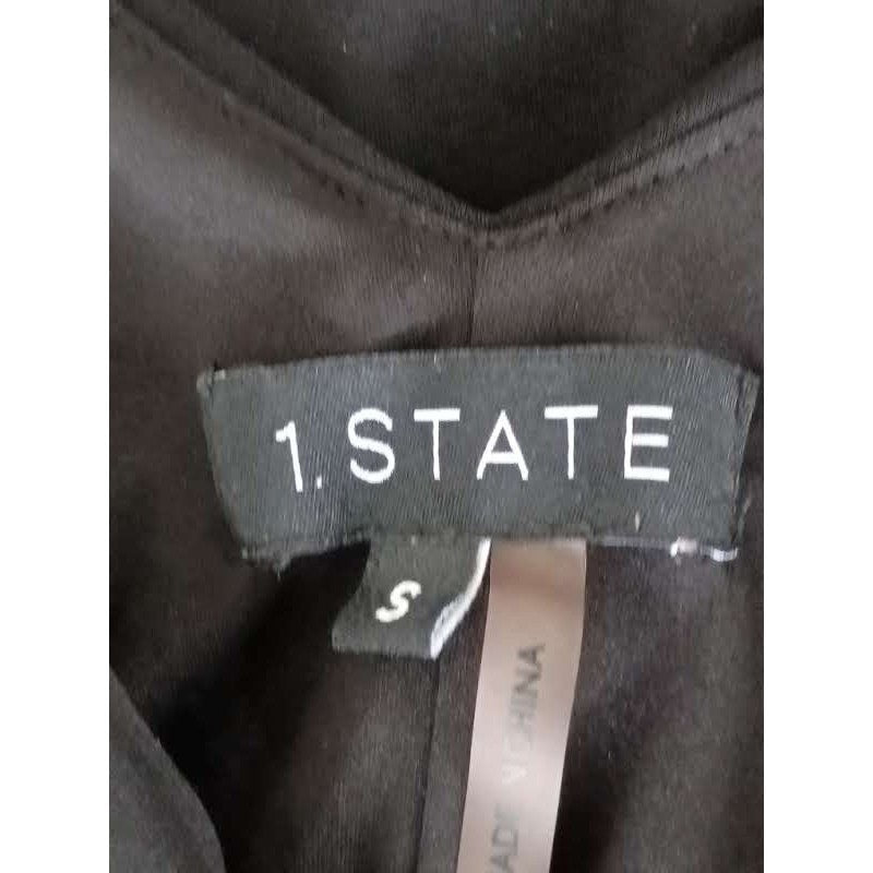 1.STATE Black Wrap Dress S NWOT Tulip Hem Midi VNeck Stretch Cocktail Minimalist