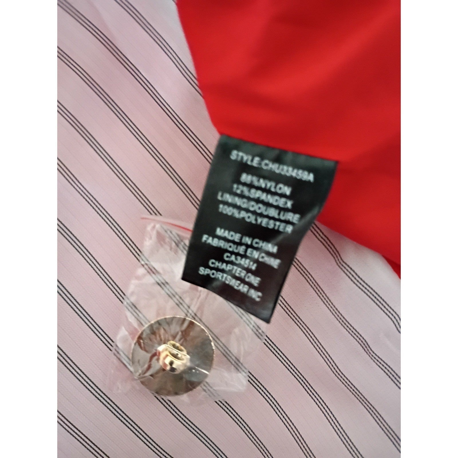 Nicole Miller New York Red Button Tailored Blazer Jacket Size S-NWOT $118