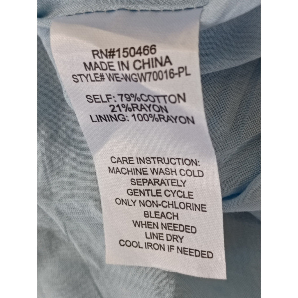 Market & Spruce Light Blue Tiered Maxi Dress XL V-Neck Flutter Sleeve Cotton Bld