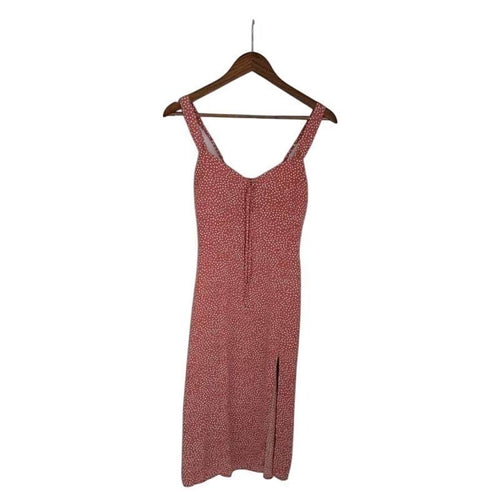 Abercrombie Coral Dot Smocked Fit Flare Mini Dress S Retro Polka Dot Sundress