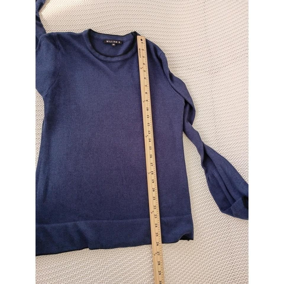 William B Bell Sleeve Knit Sweater Navy Blue Boho Flowy Pullover Womens M